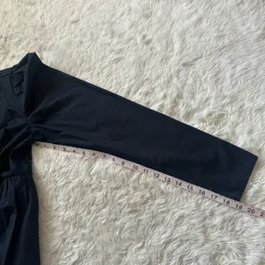 Abercrombie & Fitch Dress Long Sleeve Poplin Babydoll Mini Black Tall Sz MT thumbnail 13