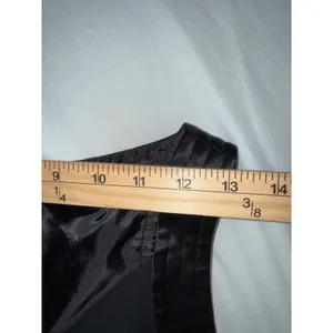 Jones‎ New York Dress Black Satin Trim Ruffle Hem Cocktail Dress Petite 8P thumbnail 9