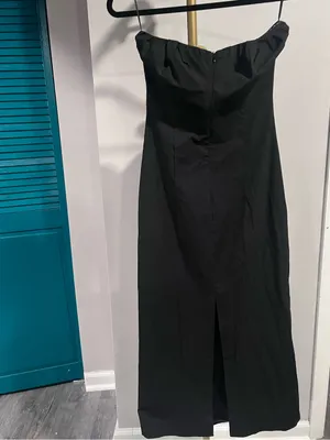 Zara Strapless Black Midi Dress Size Small New w/ Partial Tags thumbnail 4