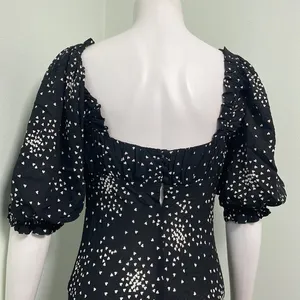 ANTHROPOLOGIE black and white mini heart print dress size small thumbnail 13