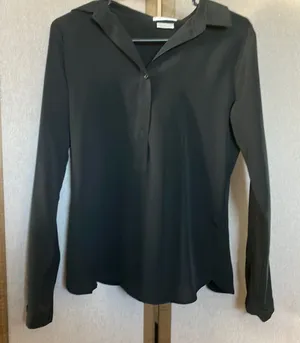 FINAL MARKDOWN Van Heusen Black Fitted Button Down Polo Collar Shirt small thumbnail 1