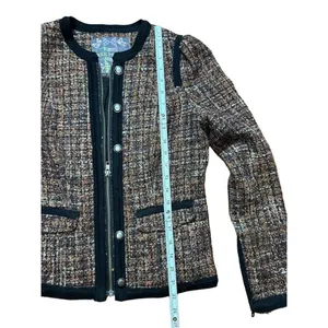 Free People Jacket Tweed‎ Full Zip Multi-Color Wool Blend Size 4 thumbnail 10