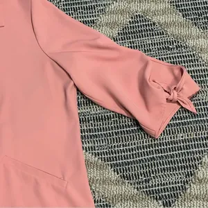 GNW Pink Open Front Knot Cuff 3/4 Sleeve Office Blazer thumbnail 9