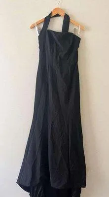 NWOT Black Formal One Shoulder Long Bridesmaid Prom Dress Size 6 thumbnail 1