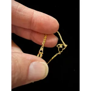 Gold Plated Heart Bracelet, Crystal, Made in Korea, 7" thumbnail 6