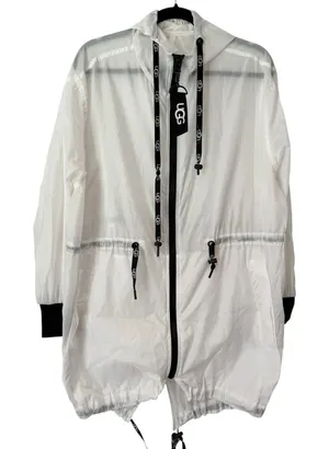 UGG Brittany Hooded Anorak Windbreaker Water Resistant Jacket Women's XS Clear thumbnail 1