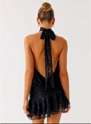 Peppermayo Willow Lace Mini Dress Black thumbnail 4