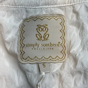 Simply Southern White Seersucker Pajama Set Short Sleeve Black Trim‎ Small NWT thumbnail 6