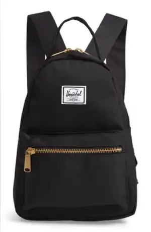 NWOT Herschel Supply Co BACKPACK black‎ fabric NOVA mini thumbnail 1