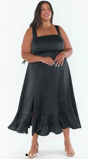 Show Me Your Mumu Claire Midi Dress in Black Medium thumbnail 1