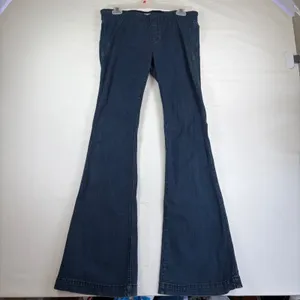 Free People Penny Pull On Flare Jeans Dark Wash Blue Denim Size 30x33 Bohemian thumbnail 2