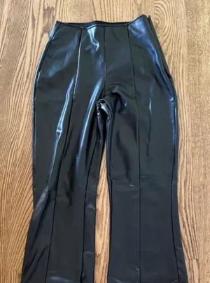 Abercrombie Leather Vegan Pants Flare Curve Love thumbnail 1