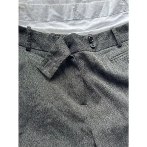 Larry Levine High-Waisted Wide Leg Trousers Size 10 Dark Gray Herringbone thumbnail 2