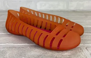 Crocs Adrina II Women 7 Orange Jelly Flats Sandals Casual Summer Vacation Travel thumbnail 1