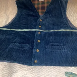 Vintage London Fog Navy Corduroy Unisex Vest Size XL thumbnail 5