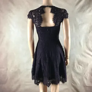 BB Dakota Dark Plum Lace Fit and Flare Mini Dress Size 0 thumbnail 11