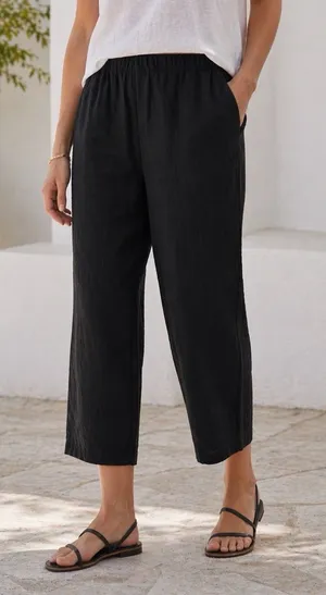 NEW Gap Relaxed‎ Linen Blend Crop Pants Capsule Resort Travel Lightweight XS thumbnail 1