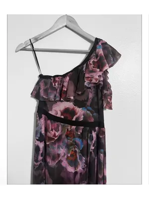 Fuzzi Tulle One Shoulder Floral Maxi Dress thumbnail 6