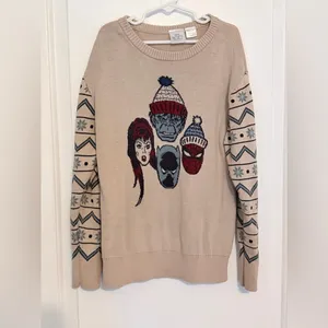 Disney 100 Beige Graphic Kids Marvel Hulk Spider-Man Sweater thumbnail 2