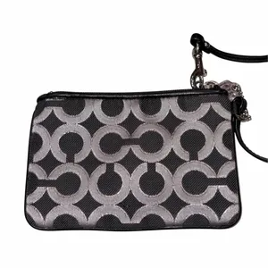 Coach Signature Gray & Black Op Art Wristlet Wallet thumbnail 5
