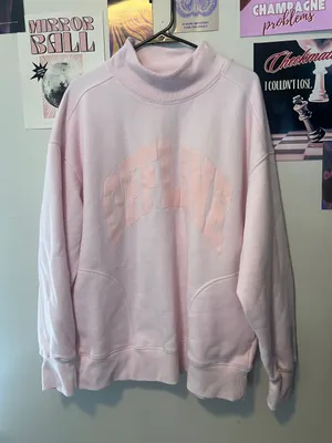 Offline by aerie Pink Mock Neck 'OFFLINE' Pullover thumbnail 1