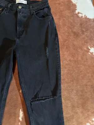 Abercrombie and Fitch the 90's Straight ultra high rise jeans curve love Size 26/2 Short thumbnail 4