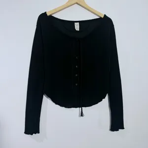 NEW We The Free Free People Cecilia‎ Shirt Black Medium Casual Edgy Grunge thumbnail 2