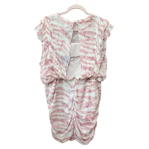 Allsaints Hali‎ Areias Mini Dress Size US 12 Pink White thumbnail 4