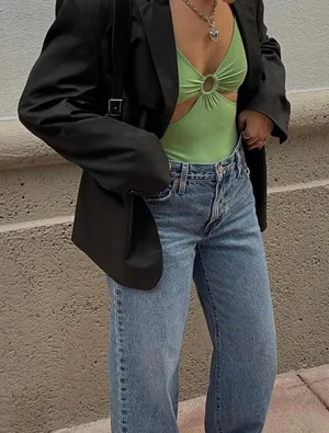 ZARA Lime Green Bodysuit thumbnail 1