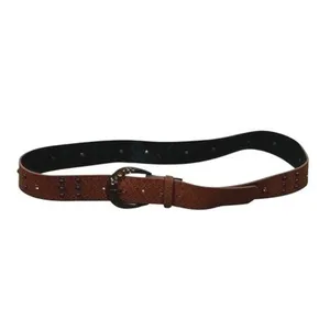 Womens Western Snakeskin Print Rhinestone Studded Belt Brown Boho Size 12 thumbnail 2