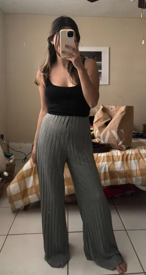Pleated Lounge Wide Leg Pants thumbnail 1