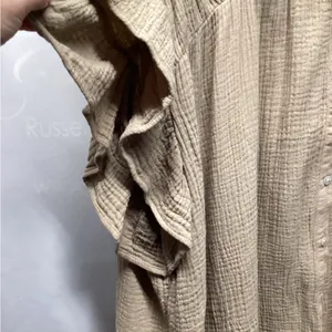 Bibi 100% Cotton gauze Babydoll Boho Chic Tunic Tan Size Medium thumbnail 10