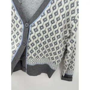 Cupcakes and cashmere Women Grey White Button Front Cardigan Sweater Size‎ XS thumbnail 3
