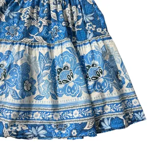 Farm Rio Full of Flowers Midi Dress Blue thumbnail 8