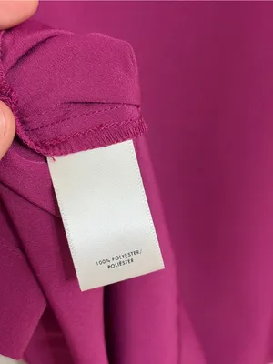 NEW Ann Taylor V-Neck Tie Sleeve Popover Blouse in Dark Pink - Size M thumbnail 5