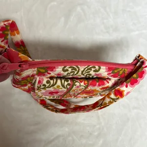 Vera Bradley Folkloric Lizzy Saddle Bag Crossbody Bag Travel Pink Yellow Retro thumbnail 7