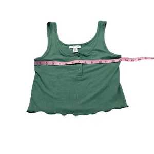 TOPSHOP cropped green tank thumbnail 2
