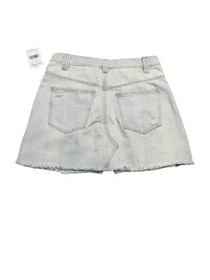 ✨ Free People Silver Lake Denim Mini Skirt Size 27 Light Wash Raw Hem‎ NWT ✨ thumbnail 3