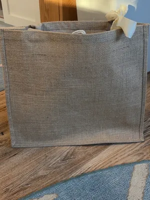New and custom made "J" bridesmaid tote bag with black bow thumbnail 3