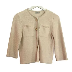 Maria Bellentani ladylike gold button cardigan sweater small thumbnail 10