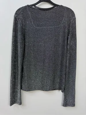 Pastel Rhinestone Butterfly Glitter Long Sleeve Evening Top size L thumbnail 7