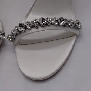 Oleg Cassini Women Heels Size 7.5 Ivory Satin Bow Party Wedding Bridal Sandals thumbnail 11