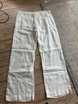 White + Warren Linen Pants 100% linen size 6 thumbnail 1