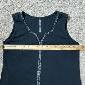 KUHL Organic Cotton V-Neck Embroidered Tank Top Women's Size S Granola Girl‎ thumbnail 3