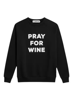 new The Laundry Room ☻︎ Pray For Wine Oversize Super Softest Sweatshirt ☻︎ Black thumbnail 2