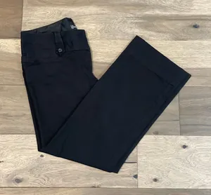 Guess Straight‑Leg Cropped Pants Size "29 Black Cotton Modern Fit thumbnail 1