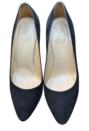 Kate Spade Shoes Womens Size 8 Black Suede Pointed‎ Toe High Heel Pumps Italy thumbnail 1