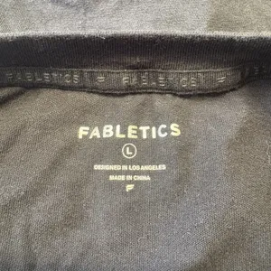Fabletics Womens 100% Cotton Tank Top‎ Large Athletic Gym Muscle Black Graphic thumbnail 6