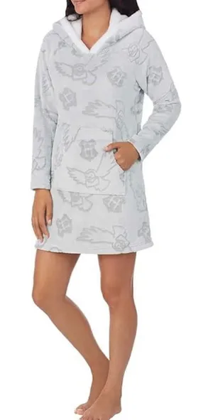 Harry Potter Hogwarts Hoody Gray Fleece‎ Mini Sweater Dress Size XL thumbnail 1