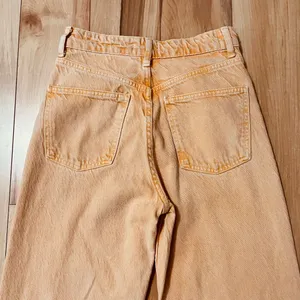 Zara Jeans Women’s Lt Orange Sz 4 High Rise Wide Leg Denim Raw Hem Boho Summer thumbnail 7